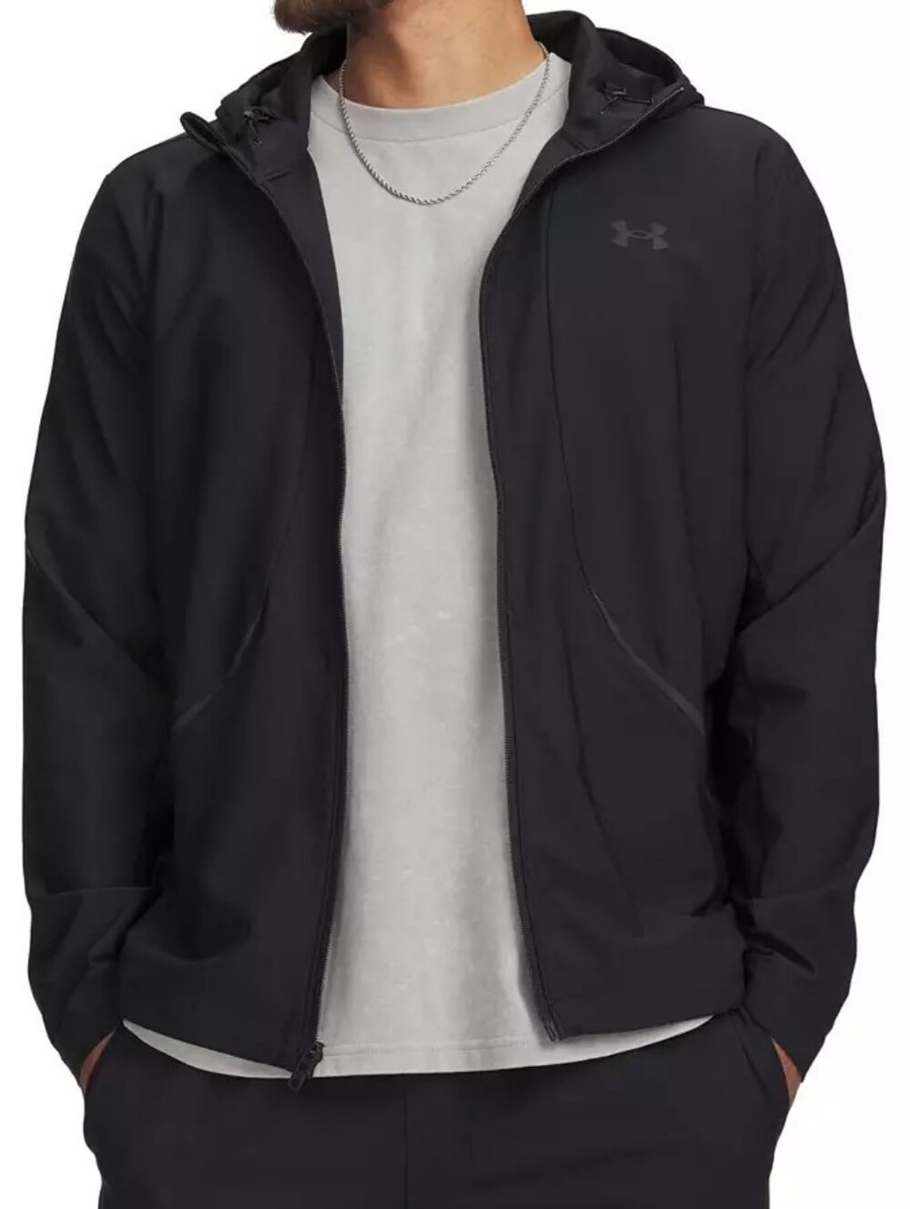 Under Armour Men’s Black Hooded Unstoppable Woven Jacket NWT
